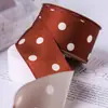 Cinta con estampado de puntos en la superficie resbaladiza, accesorio para el cabello con lazo DIY, accesorios para la parte superior de la ropa, regalo, empaque de flores, cinturón de lunares