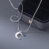 Collar de Luna de Concha con Incrustaciones de Diamantes de Plata Esterlina S925 Nalan Estilo Dulce Ins con Diseño Elegante Joyería para el Cuello Y01215