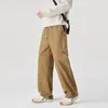 Calça casual moderna estilo americano para homens, outono de 2026, nova coleção de outono, algodão puro de alta qualidade, solta, perna larga, estilo esportivo workwear