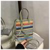 Bolso de Moda para Teléfono Móvil 2025 Nuevo Verano Textura de Alta Gama Casual Combinable Simple Color de Contraste Portátil Hombro Cruzado