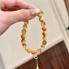 La Riqueza Viene de Todas Partes~ Pulsera de Cristal Amarillo Torre con Borla de Calabaza de Ojo de Tigre Dorado Natural, Joyería Exquisita de Nicho de Alta Gama para la Fortuna y la Prosperidad