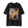 Camiseta Vieja Lavada para Hombre Verano Moda Americana Holgada Estudiante Algodón Pesado Suelta Moderna Marca Ropa Manga Corta