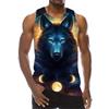 Chaleco informal sin mangas con estampado digital de animales para hombre, de tela de malla nueva, de comercio exterior transfronterizo