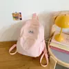 Nova Bolsa Simples Casual Ins de Ombro Duplo Feminina Cor Sólida Estilo Japonês Estilo Acadêmico Mochila Escolar Meninas Alta Aparência Mochila de Viagem