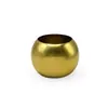 Bola redonda dupla perfurada de aço inoxidável, bola decorativa de gradeamento dourado titânio, fabricante de bola de metal para corrimão de escada