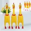 Anel de pele de frango gritando grande Brinquedo de frango lançando celebridade da internet Novos suprimentos para animais de estimação exóticos Frango gritando de vinil Frango gritando