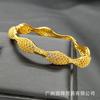 Pulsera de Oro Laminado 24K Lujo Ligero Color Arena Oro Boda Dubái Novia Venta al por Mayor Transfronteriza en Stock