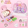 Traje de cosméticos para niños caja de cosméticos caja de maquillaje de princesa lápiz labial esmalte de uñas lavable regalo de cumpleaños para niña