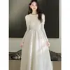 Vestido Mini Chal de Princesa para Industria Pesada Patchwork Tejido Vestido de Tul Vestido Blanco Conjunto de Vestido Suéter Poliéster Bordado