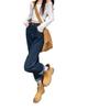 Pantalones rectos Torre para mujer, otoño e invierno, nuevo estilo coreano, retro, cintura alta, sueltos, adelgazantes, combinables, vaqueros recortados, de moda para estudiantes.