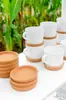 Paquete de Cinco Posavasos de Corcho Esterilla para Té Esterilla Aislante Térmico Portavasos para Taza de Té Estilo Europeo Tridimensional Antideslizante Antiescaldado Esterilla para Tazón Creativo Manteles Individuales