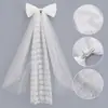 Véu com Laço de Fita Doce Estilo Francês para Noivas, Acessório de Cabeça Versátil para Festas de Aniversário, Acessórios de Cabelo que Complementam e Melhoram a Atmosfera