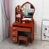 Tocador minimalista moderno para dormitorio, tocador pequeño con espejo para apartamentos de alquiler, escritorio de maquillaje de princesa