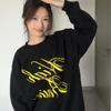 Top sin capucha Ropa Diseño de impresión con sentido avanzado Sentido sexy Universitario Nicho Características Graffiti Sudadera de cuello redondo Moda para mujer