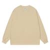 Camiseta de Manga Larga con Cuello Redondo de Algodón Pesado 240g Tornillo Color Sólido Ropa de Otoño Parte Superior Holgada Interna Camiseta Base para Hombres y Mujeres