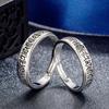 Anillo de Pareja Retro Mantra de Seis Sílabas Tibetano, Anillo Vivo Estilo Plata Tailandesa Antigua, Anillo Simple Sutra del Corazón