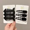 Horquilla negra esmerilada sencilla con clip lateral para flequillo, nueva horquilla con clip de pico de pato para cabello roto sin costuras, accesorios para el cabello