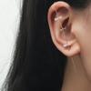 Estilo Ins Nuevo Estilo Aguja para Perforación de Oreja Aretes Elegantes con Circonias Incrustadas con Estrellas y Letras Alrededor de la Aurícula Aretes Inclinados