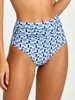Nuevo Estilo para Mujer Pantalones Cortos de Baño Triángulo Adelgazantes de Cintura Alta Control de Abdomen Secado Rápido Bikini Gorro de Baño Versátil Plisado Multicolor
