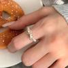 Anel Delicado de Laço com Pérola para Mão Feminina Anel Elástico Banhado a Prata S925 Anel de Dedo Elegante Moda