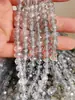 2024 Contas Lisas de Cristal Rachado de Gelo Contas Soltas Acessórios de Joias Cor Sorvete Contas Florais Rodadas Tingidas em Água Roupas