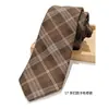 Lino Algodón Marrón Amarillo Rojo Oscuro Mate Retro Marrón Casual Estilo Británico Japonés 7cm Corbata Nicho