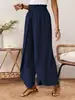 Pantalones Casuales Ligeros y Transpirables para Mujer 2026 con Dobladillo Dividido y Cinturón Suelto para Primavera, Verano y Otoño