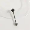 Clavo de lengüeta F136 diente interior doble cabeza barra recta tres garras circón胚球 bola bola bola aleación de titanio G23 joyería para perforación Puente de oreja