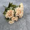 Layout de Cena de Flor Artificial Buquê de Rosas de Canto Pequeno de 5 Pontas Fotografia de Casamento Flor de Seda Decoração de Arranjo de Flores de Guia de Caminho de Casamento Flor Falsa