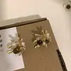 Brincos da Sorte Olho de Tigre Fogo de Artifício Dourado para Mulheres, Brincos de Design Único e de Nicho para Outono e Inverno, Luxo Leve com um Toque de Alta Qualidade