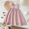 Vestido de Verão 2026 Novo com Flores 3D e Tiras para Meninas Vestido de Princesa de Alta Qualidade