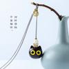 Colgante de cadena para bolso con diseño de gato de la suerte de ébano, personalizado y creativo, para colgar en el coche, bonita joyería para hombres y mujeres.