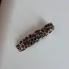 Presilha de cabelo de tecido com estampa de leopardo estilo coreano, versátil e estilosa, adequada para penteados presos, presilha de cabelo cruzada vintage, acessório de cabelo