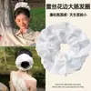 Suave con el cabello, elegante y con estilo, scrunchie, pasador de malla floral pequeño estilo coreano, accesorio para el cabello plisado de estilo de hada