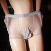 Cueca Boxer Masculina de Alta Qualidade Sexy Conjunto Jj Separado Tipo Bullet Leve como Óleo Nua Seda Gelo Tamanho Grande Meias de Seda Transparentes Cueca