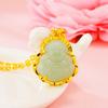 Novo estilo cartão de Buda de pedra jade Hetian imitação pingente de ouro 24k imitação feminino incrustado jaspe imitação Buda Maitreya ouro de areia fábrica atacado