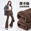 Calças de yoga pantalona femininas para usar como roupa exterior, novo estilo outono/inverno 2026, cintura alta, levanta bumbum, modeladoras, calças pantalona estilo tubarão para baixinhas