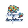 Parche de Tela Bordado con Temática de Autismo Decoración para Bolso Dinosaurio Colorido Etiqueta Bordada por Computadora Parche Rompecabezas Parche Termoadhesivo