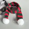 Bufanda Navideña Bordada de Color Sólido 25CM Muñeco de Algodón Oso de Peluche Bufanda Rayada con Pompón para Disfrazar Venta al por Mayor