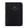 2027 Cuaderno Espiral Planificador Semanal Transfronterizo Libro de Horarios A5 Comercio Exterior Versión en Inglés Cuaderno Personalizable Alto Valor Estético