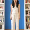Pantalones Anchos de 96 cm con Bolsillos y Cordón para Mujer, Estilo Delgado Casual Primavera/Verano 2026 con Efecto de Caída, Pantalones de Caminar Rectos con Forma de Corazón