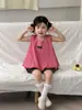 Crop Top Floral Estilo Coreano para Niñas Verano 2026 Nuevo Chaleco sin Mangas para Niños Camisa de Bebé tipo Linterna