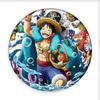 One Piece Rey Lufei Suolong Shanzhi Insignia Redonda de Lata Colgante Espejo Pequeño Portátil Base de Hierro de Plástico