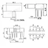 SK-23D06(2P3T)Interruptor basculante de 3 posiciones horizontal de 8 pies, altura de manija de 5 mm, 2 pies fijos, doble polo, tres tiros