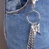 Joyería Transfronteriza Europea y Americana Cadena Punk Colgante de Hoja Metálica Cadena para Pantalones Unisex Versátil Accesorios de Cadena para Cintura Fabricante Mayorista