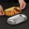 Suministro Directo de Fábrica Placa para Snacks de Acero Inoxidable con Compartimentos Barra KTV Placa para Snacks de Papas Fritas Coreanas con Plato para Vinagre