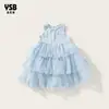 Vestido de Ropa Infantil Yingsibo Vestido de Princesa para Niñas Vestido de Verano sin Mangas para Niñas Vestido de Malla para Niños