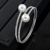 Pulseira Europeia e Americana Transfronteiriça Elegante Strass Pérola Multi-camada Pulseira Pulseira de Enrolamento Multi-linha Pérola Strass Pulseira