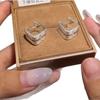 Aretes de Letras Cepilladas Plateadas, Estilo Cool, Aretes Cuadrados Personalizados, Aretes para Mujer, Diseño de Doble Cara, Estilo Nicho y Versátil