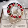Pulsera Natural Dorada Ojo de Tigre Roja Ágata Dorada Ojo de Tigre Pulsera de Transferencia de Carrera Mismo Estilo que Nezha al por Mayor